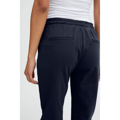 ICHI Blue Polyester Pant