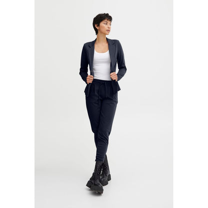 ICHI Blue Polyester Pant