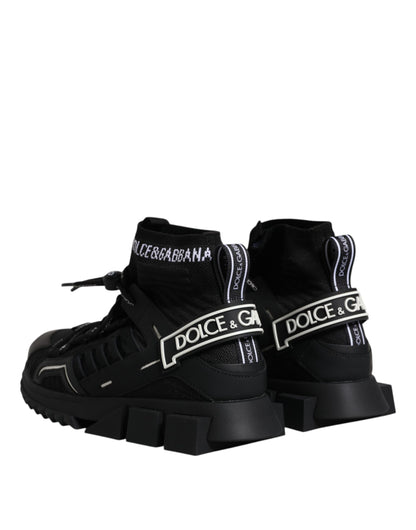 Dolce &amp; Gabbana Schwarz Sorrento Logo Männer Sneakers Socken Schuhe