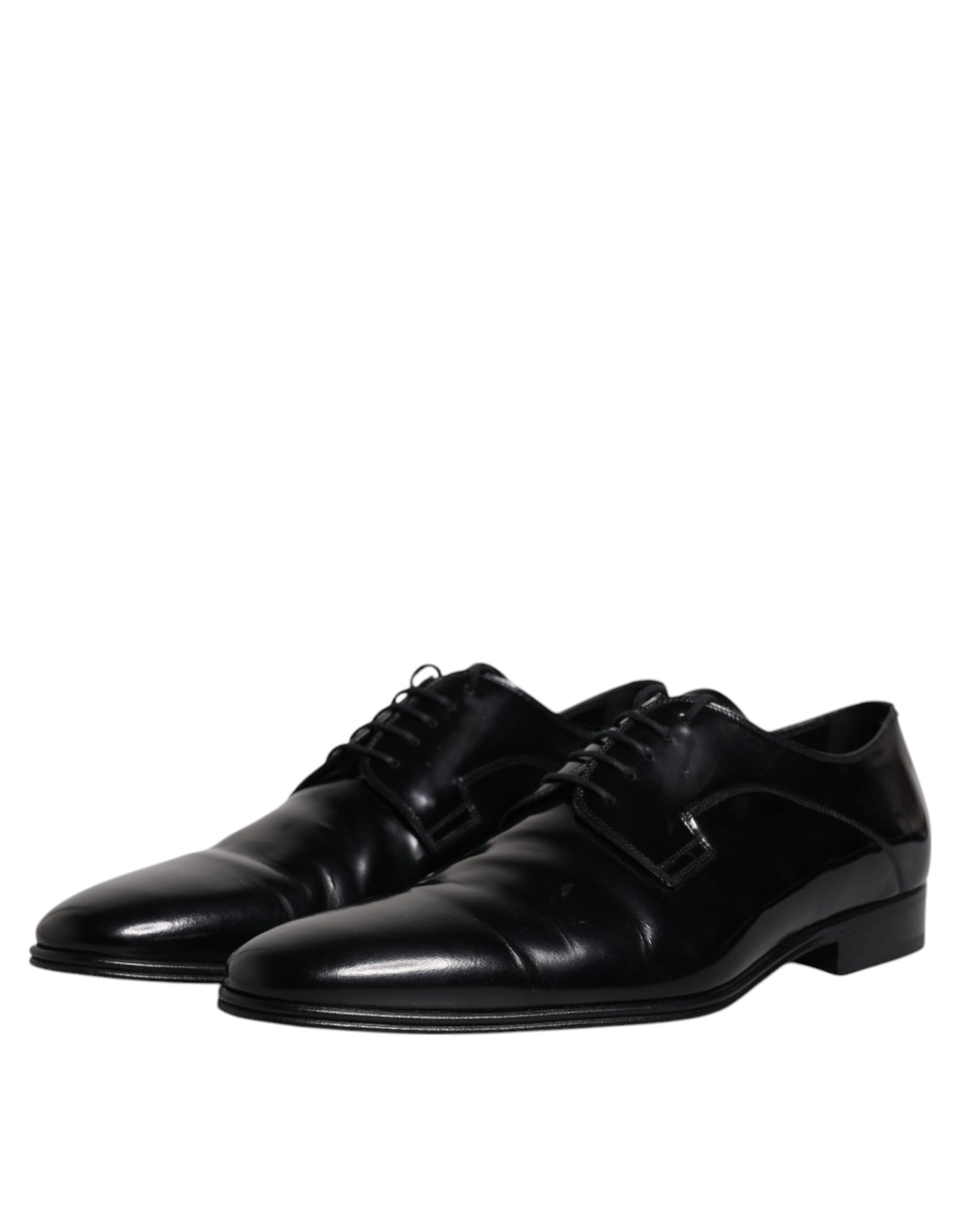 Dolce &amp; Gabbana – Schwarze Derby-Schuhe aus Leder mit Schnürung
