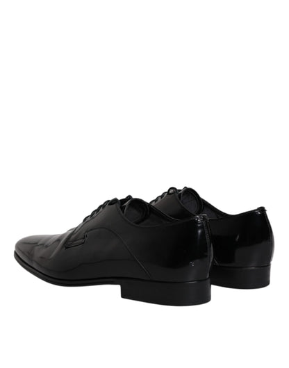 Dolce &amp; Gabbana – Schwarze Derby-Schuhe aus Leder mit Schnürung