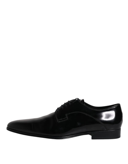 Dolce &amp; Gabbana – Schwarze Derby-Schuhe aus Leder mit Schnürung
