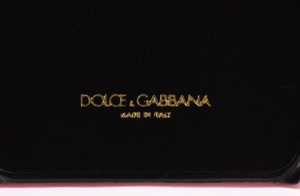 Dolce &amp; Gabbana – Rosa Leder-Telefonhülle mit Herzmotiv