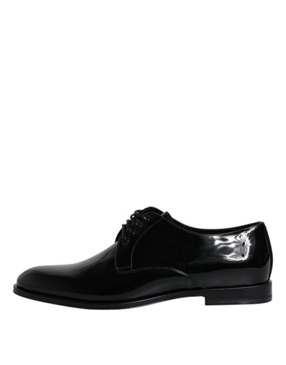 Dolce &amp; Gabbana – Derby-Schuhe aus schwarzem Lackleder für formelle Anlässe