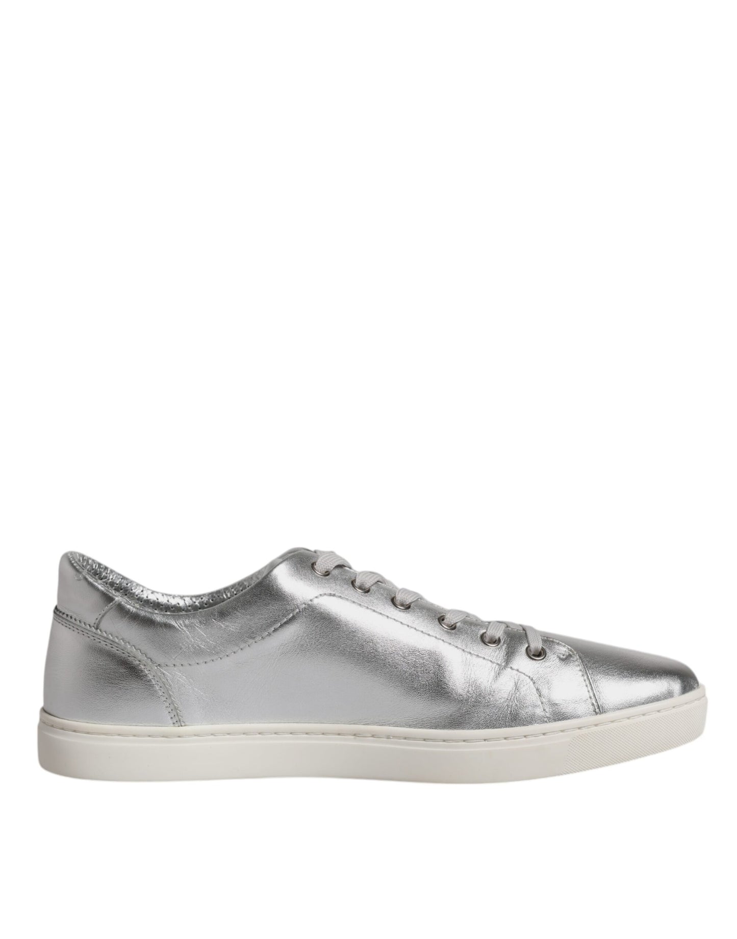 Dolce &amp; Gabbana Silber London Low Top Leder Sneakers Schuhe
