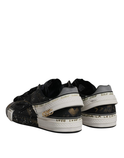 Dolce &amp; Gabbana Schwarz Weiß Portofino Low Top Sneakers Schuhe