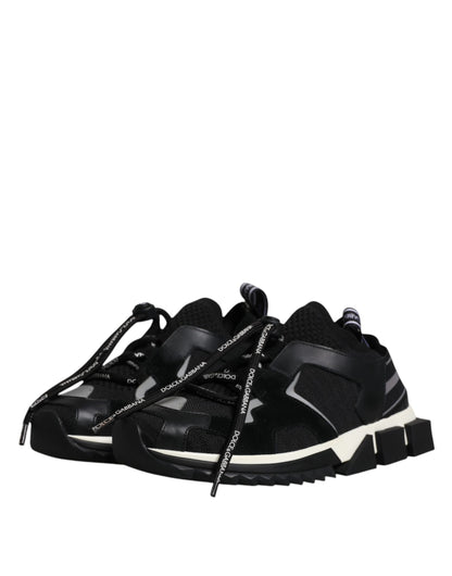 Dolce &amp; Gabbana Schwarz Weiß Logo Sorrento Herren Sneakers Schuhe