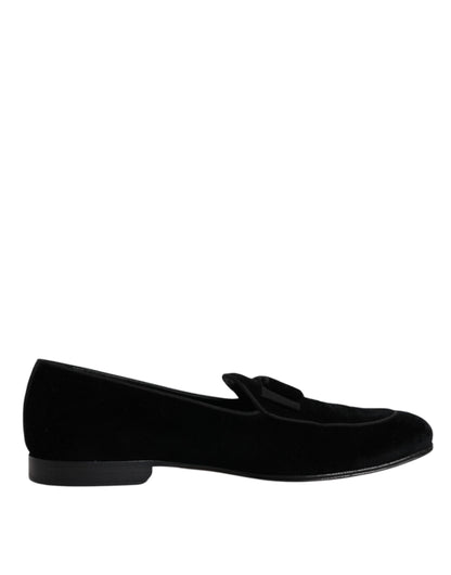 Dolce &amp; Gabbana – Schwarze Loafer aus Samt für formelle Herren