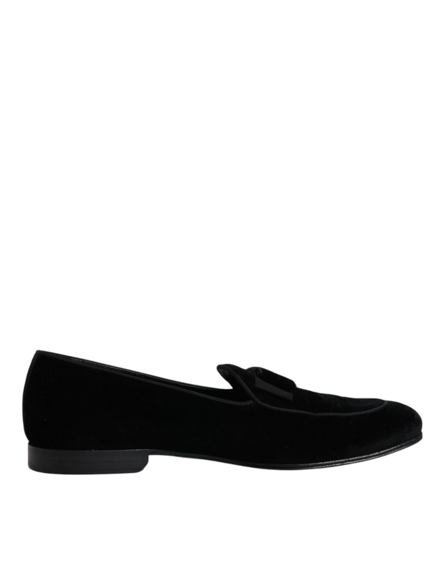 Dolce &amp; Gabbana – Schwarze Loafer aus Samt für formelle Herren
