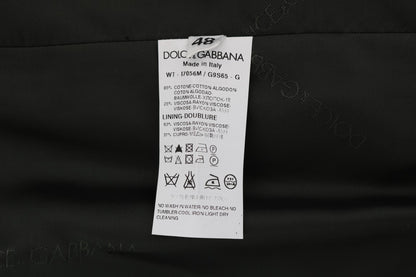 Dolce &amp; Gabbana Schwarze STAFF-Weste aus gestreifter Baumwolle