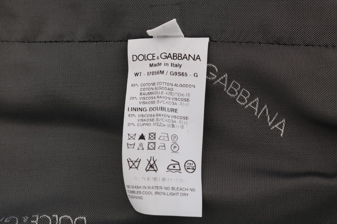 Dolce &amp; Gabbana Graue STAFF-Weste aus gestreifter Baumwolle