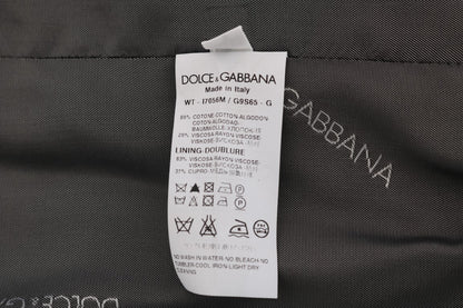 Dolce &amp; Gabbana Graue STAFF-Weste aus gestreifter Baumwolle
