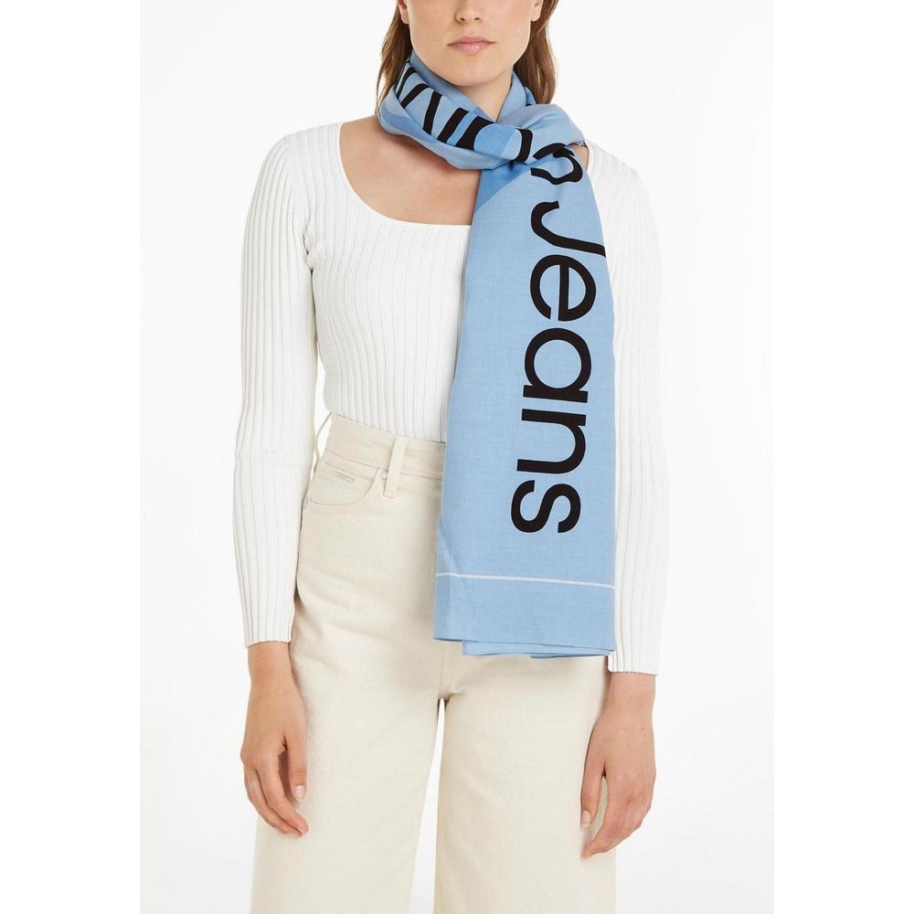 Calvin Klein Jeans, Blauer Schal aus Bio-Baumwolle