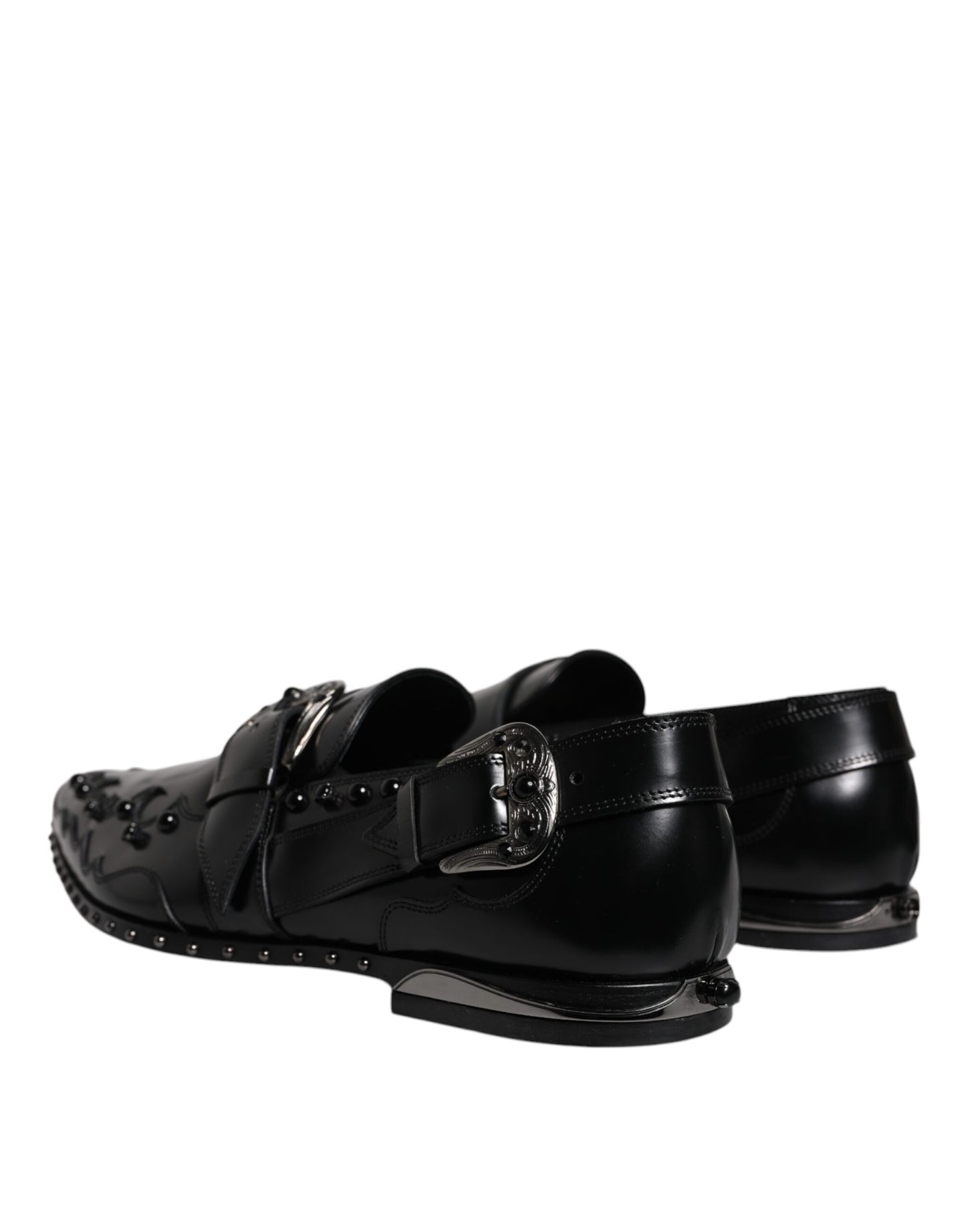 Dolce &amp; Gabbana – Schwarze, verzierte Derby-Monkstrap-Schuhe
