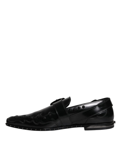 Dolce &amp; Gabbana – Schwarze, verzierte Derby-Monkstrap-Schuhe