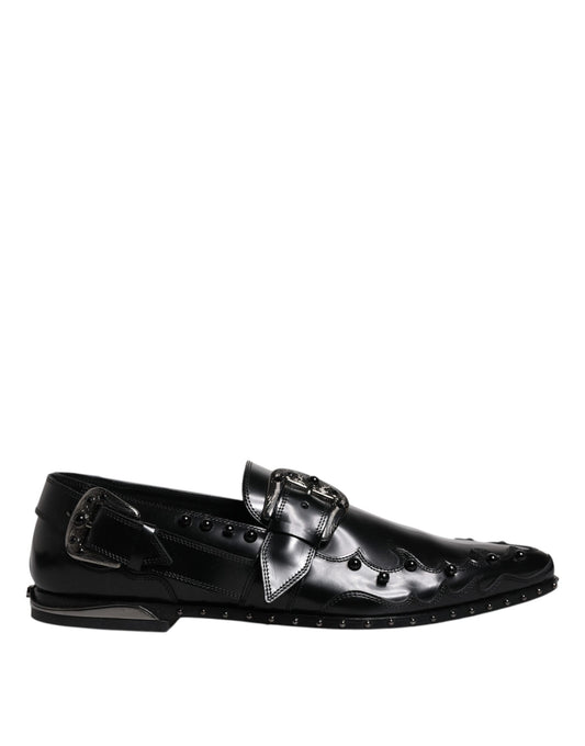 Dolce &amp; Gabbana – Schwarze, verzierte Derby-Monkstrap-Schuhe