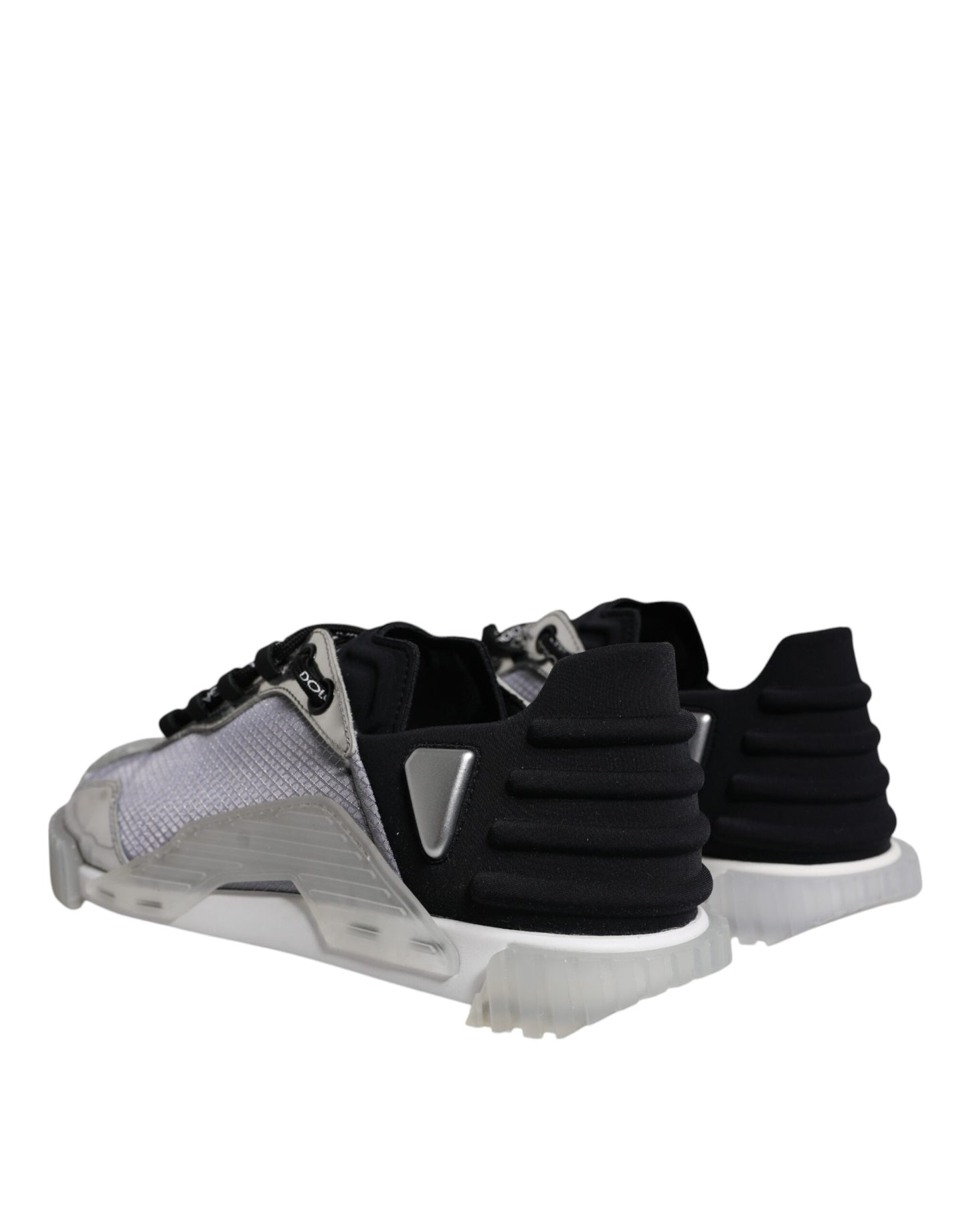 Dolce &amp; Gabbana Silber Schwarz Nylon NS1 Low Top Sneakers Schuhe