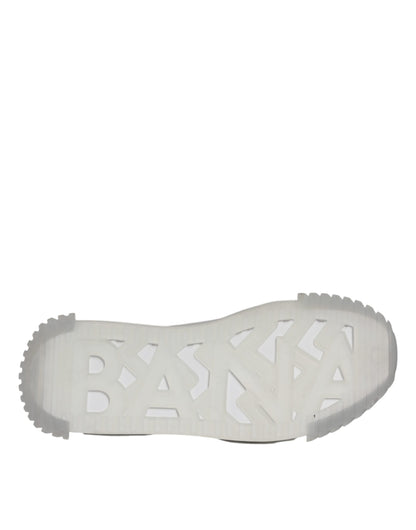 Dolce &amp; Gabbana Silber Schwarz Nylon NS1 Low Top Sneakers Schuhe