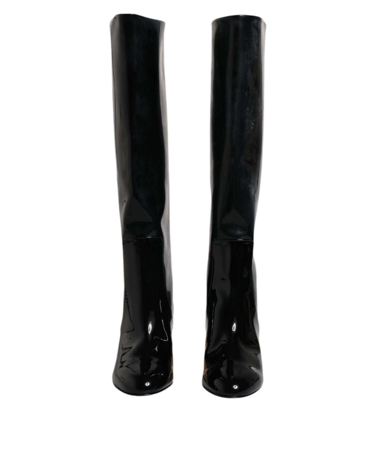 Dolce &amp; Gabbana – Schwarze Vally High-Stiefel aus Lackleder