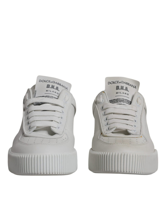 Dolce &amp; Gabbana Weiße Miami Leder Low Top Sneakers Schuhe