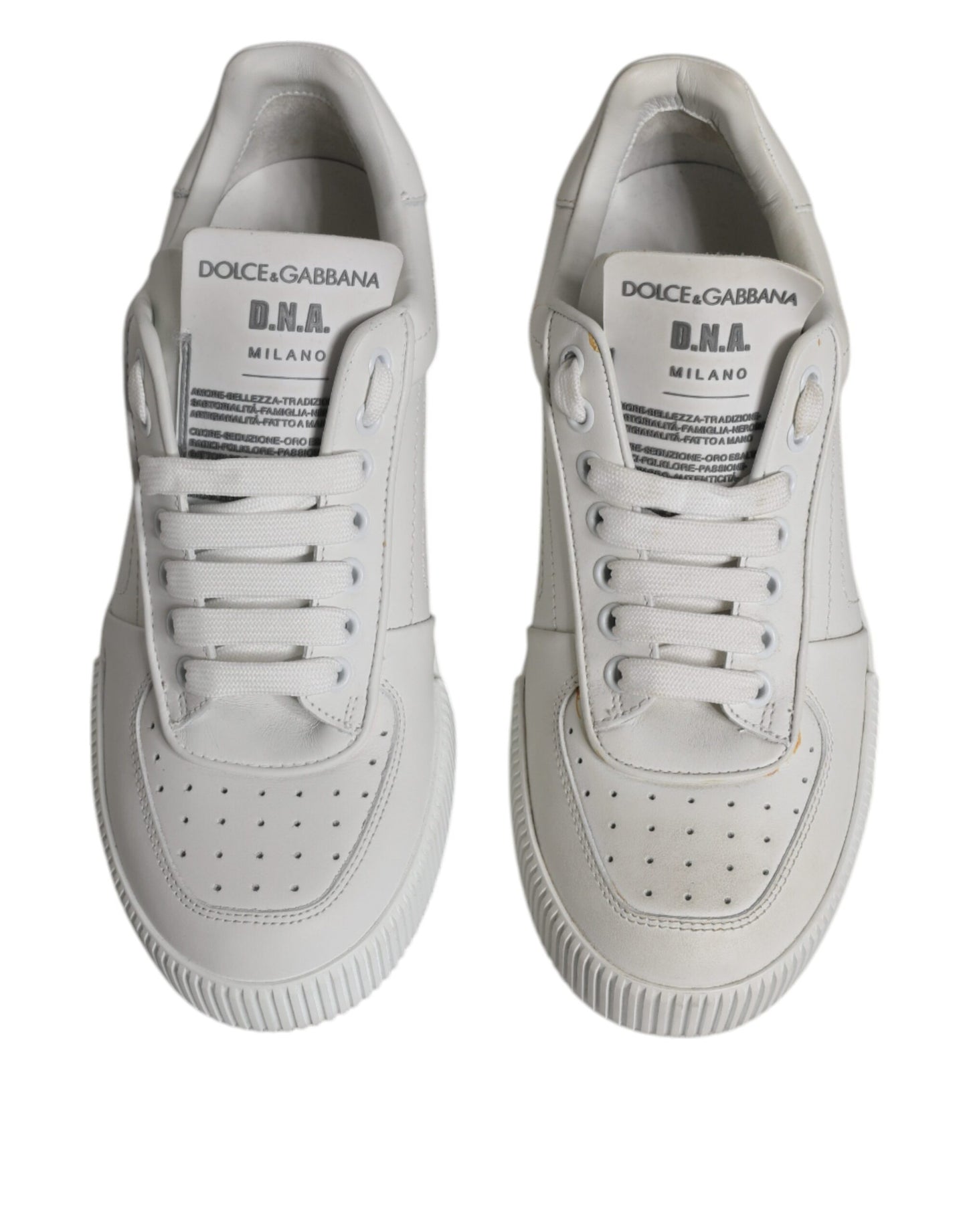 Dolce &amp; Gabbana Weiße Miami Leder Low Top Sneakers Schuhe