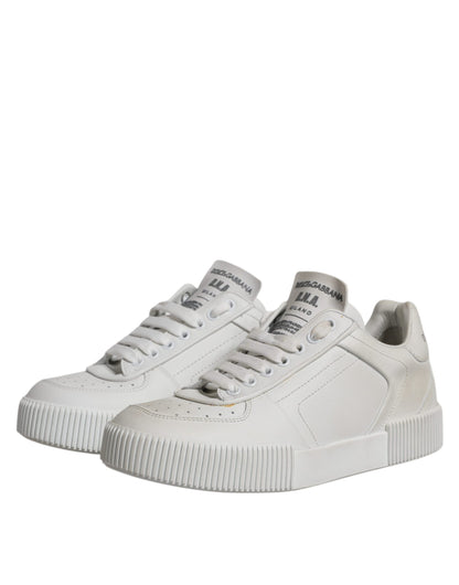 Dolce &amp; Gabbana Weiße Miami Leder Low Top Sneakers Schuhe