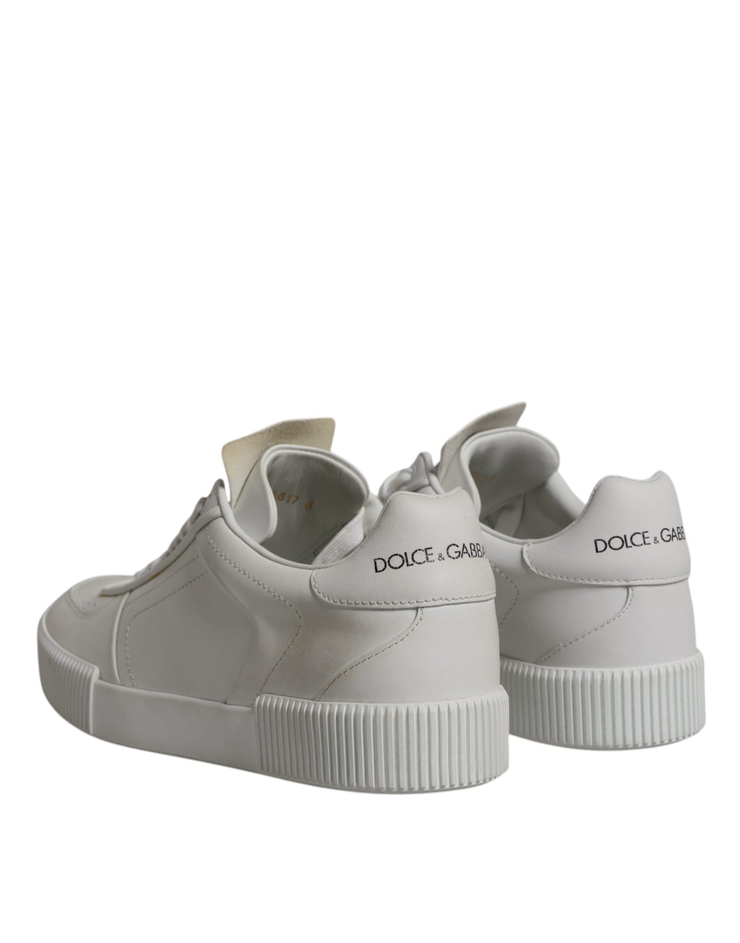 Dolce &amp; Gabbana Weiße Miami Leder Low Top Sneakers Schuhe