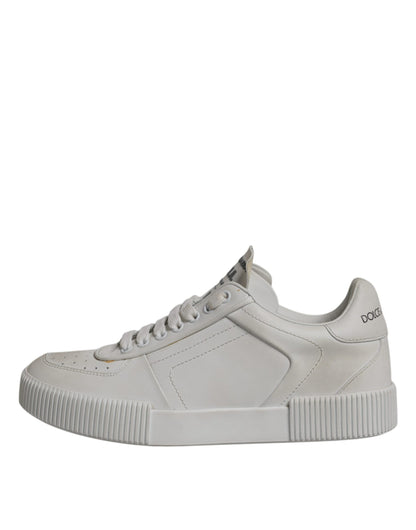 Dolce &amp; Gabbana Weiße Miami Leder Low Top Sneakers Schuhe