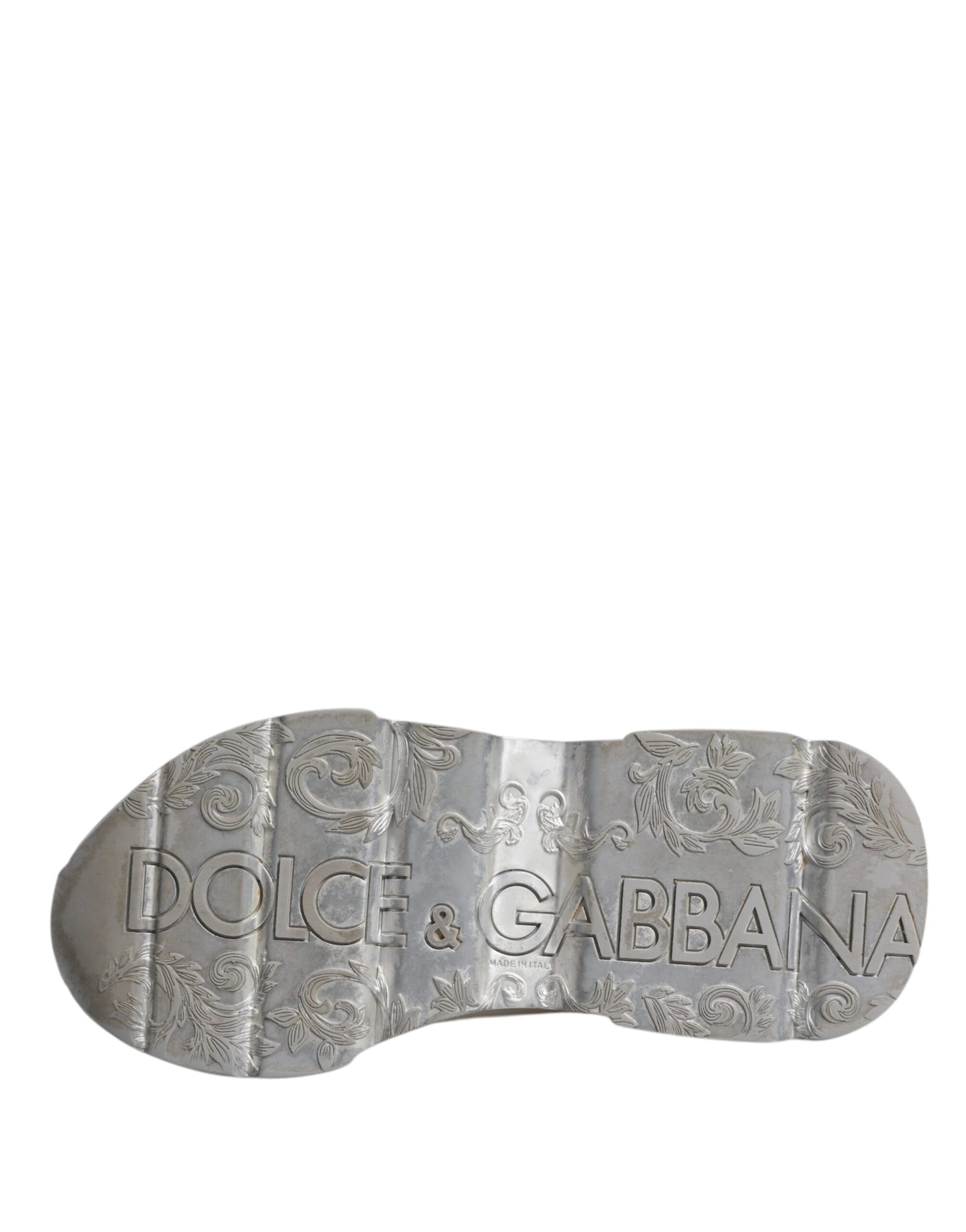 Dolce &amp; Gabbana Weiß Silber Daymaster Low Top Sneakers Schuhe