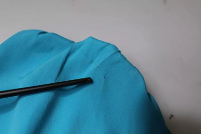 Boutique Moschino – Blaues Blusentop mit rundem Ausschnitt und langen Ärmeln