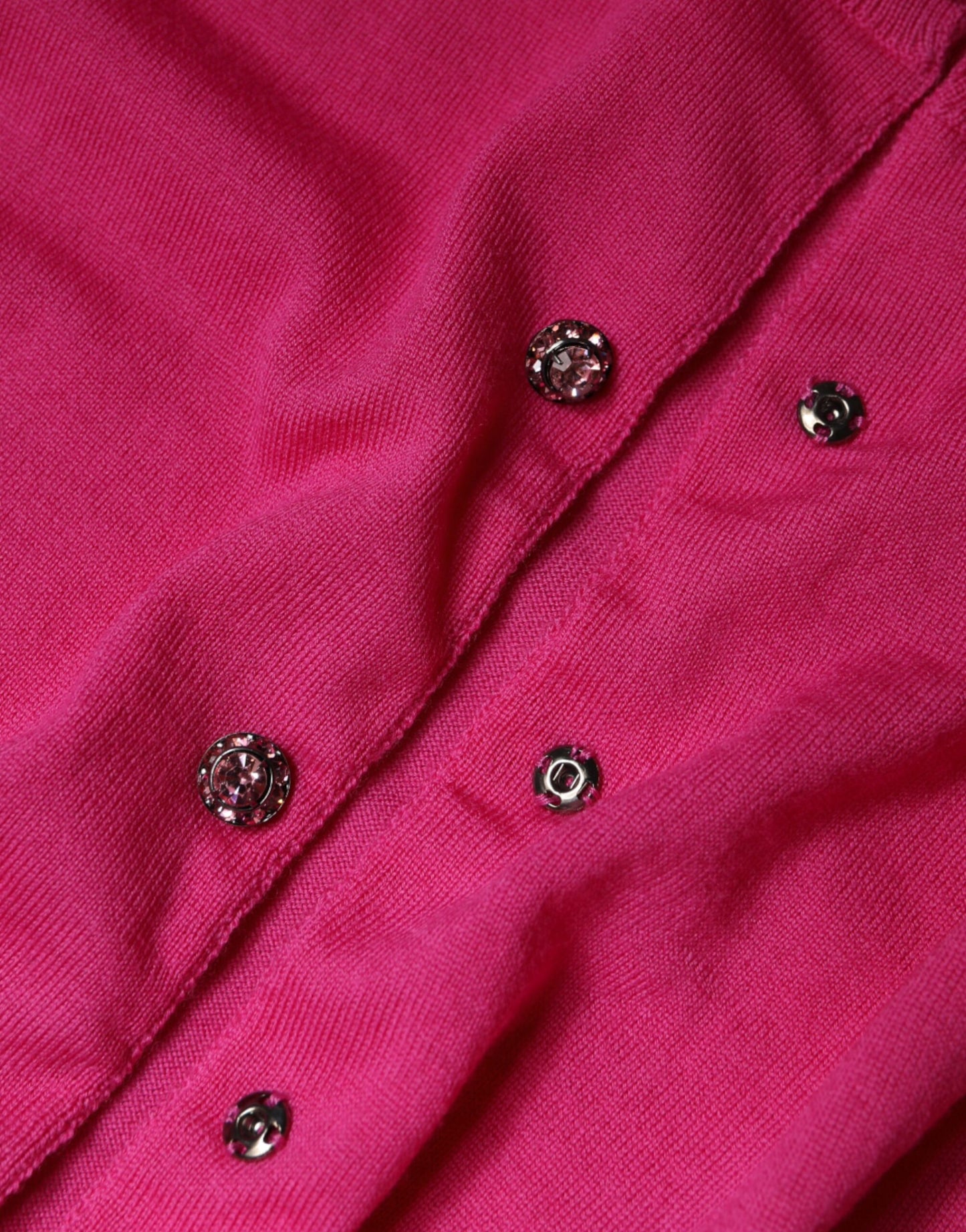 Dolce &amp; Gabbana – Rosa Strickjacke aus Wolle mit Knopfleiste