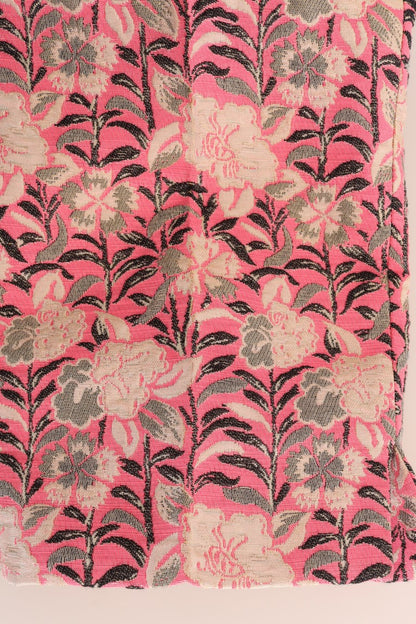 Dolce &amp; Gabbana – Caprihose aus Brokat mit Blumenmuster in Rosa