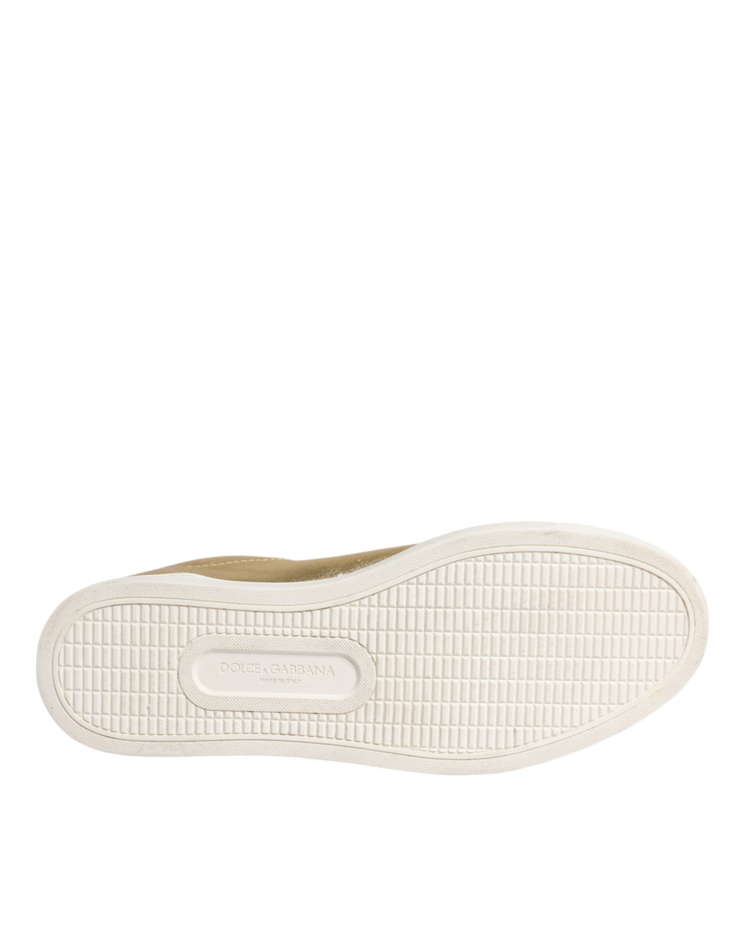 Dolce &amp; Gabbana Gold Leder Logo London Herren Sneakers Schuhe