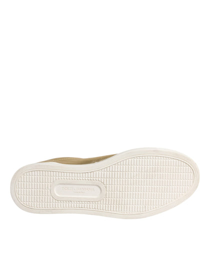 Dolce &amp; Gabbana Gold Leder Logo London Herren Sneakers Schuhe