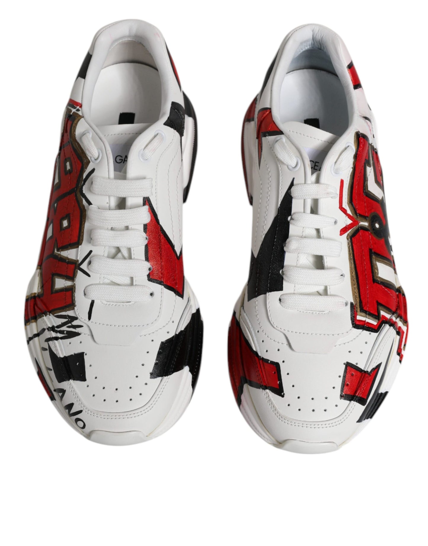 Dolce &amp; Gabbana – Weiße Daymaster-Sneakers mit handbemalter Sohle