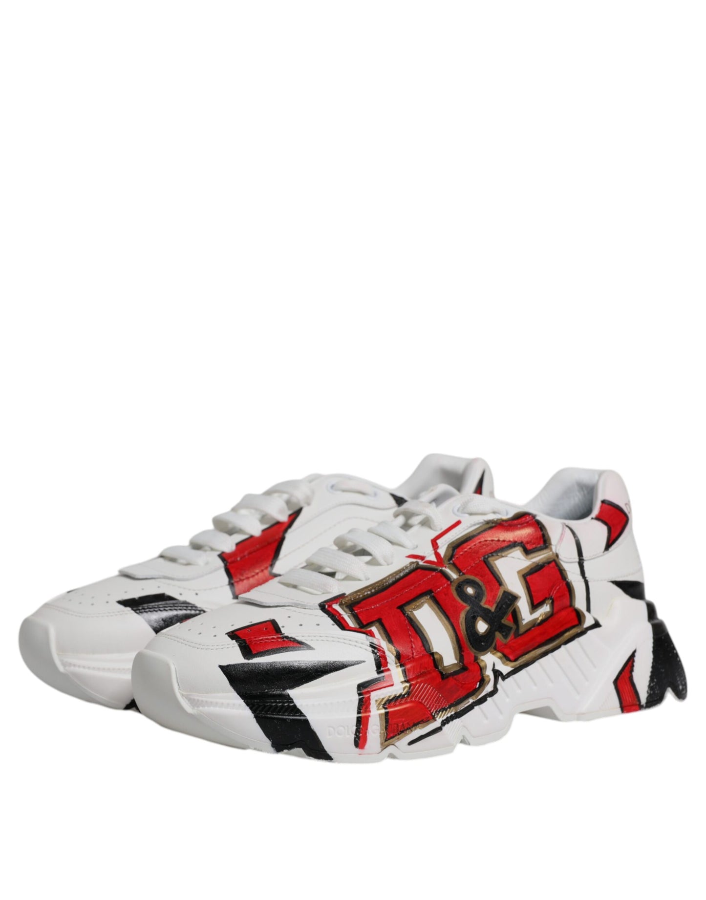 Dolce &amp; Gabbana – Weiße Daymaster-Sneakers mit handbemalter Sohle
