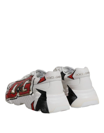 Dolce &amp; Gabbana – Weiße Daymaster-Sneakers mit handbemalter Sohle