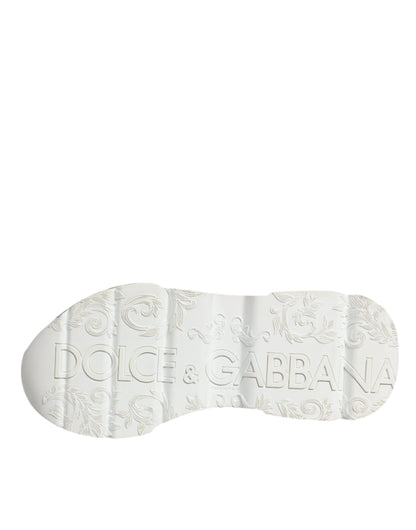 Dolce &amp; Gabbana – Weiße Daymaster-Sneakers mit handbemalter Sohle