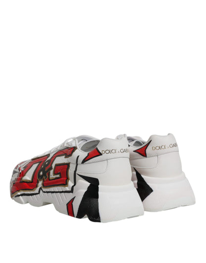 Dolce &amp; Gabbana – Weiße Daymaster-Sneakers mit handbemalter Sohle