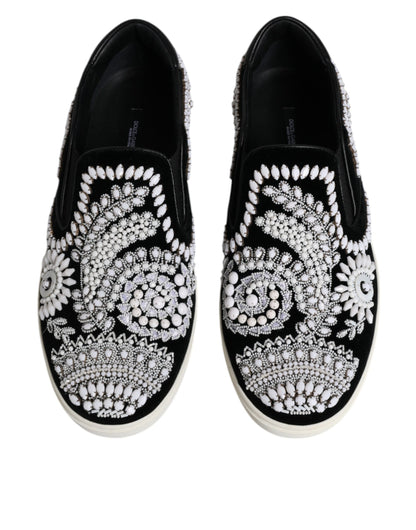 Dolce &amp; Gabbana – London – Schwarze Slipper für Herren mit Verzierung