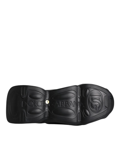 Dolce &amp; Gabbana – Schwarze Slip-On-Wave-Low-Top-Sneakers für Herren