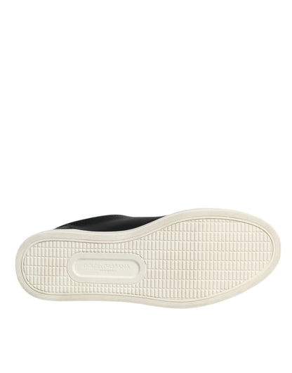 Dolce &amp; Gabbana London Sneaker aus schwarzem Leder mit Logo