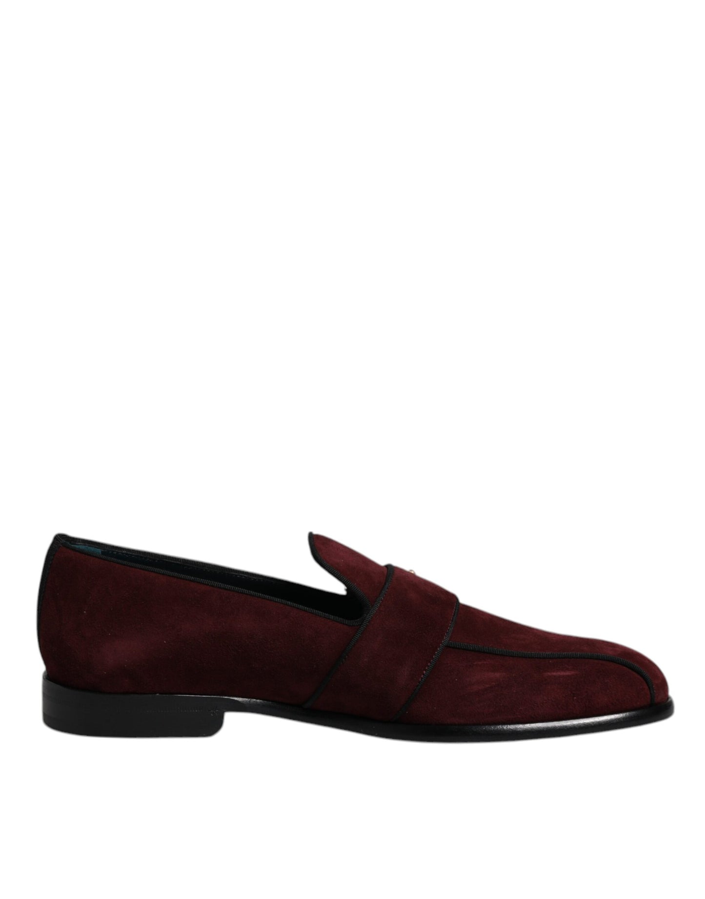 Dolce &amp; Gabbana Bordeaux Wildleder Loafers Formelle Herren Abendschuhe