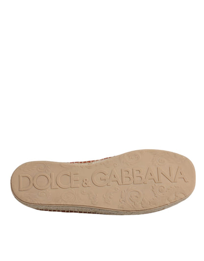 Dolce &amp; Gabbana Kastanienbraune Espadrilles aus gewebtem Leder für Herren