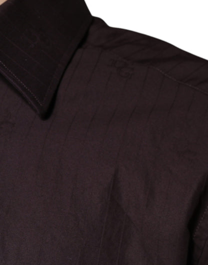 Dolce &amp; Gabbana – Slim Fit MARTINI-Hemd aus violetter Baumwolle