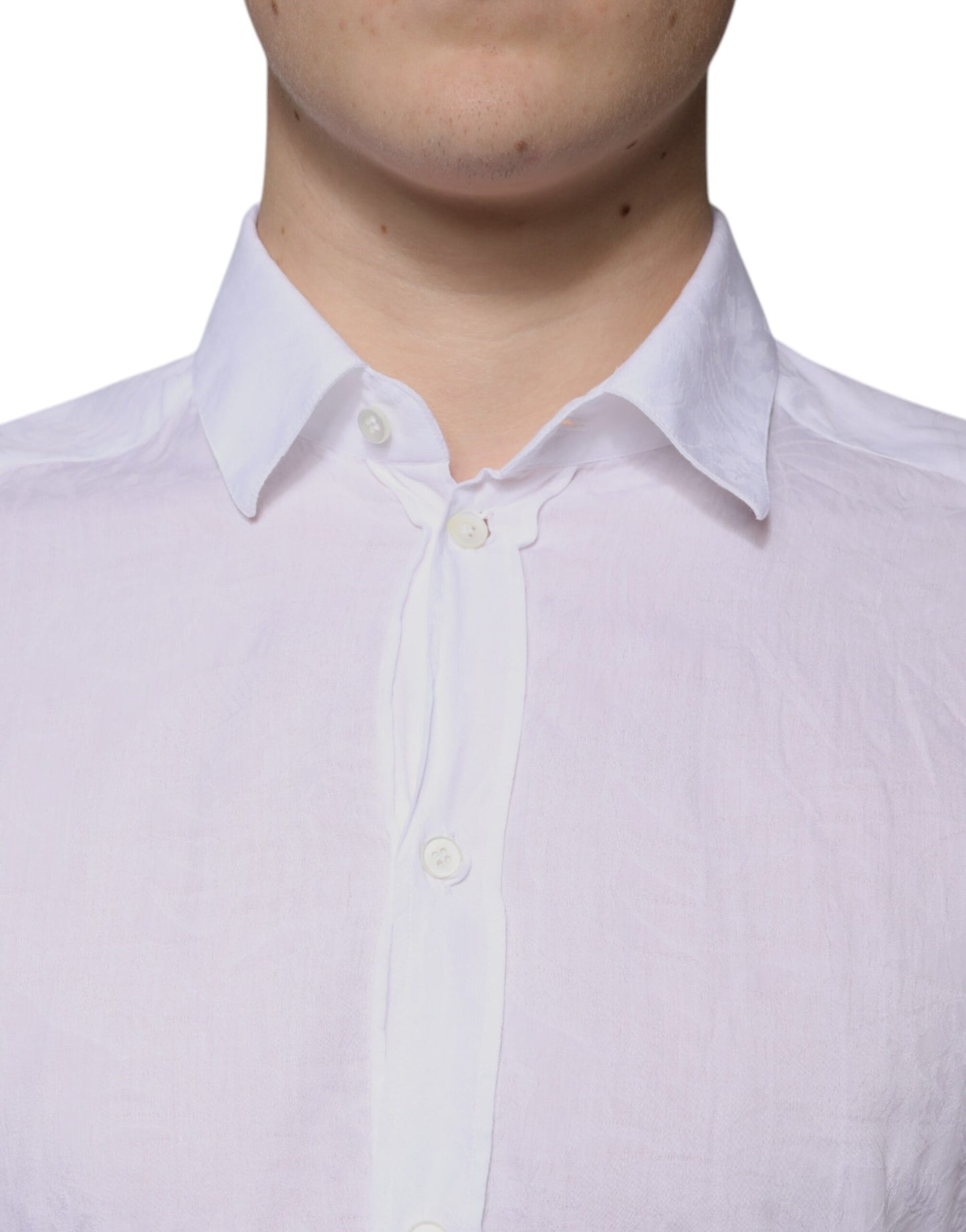 Dolce &amp; Gabbana – Slim Fit – Weißes Herrenhemd aus Baumwolle