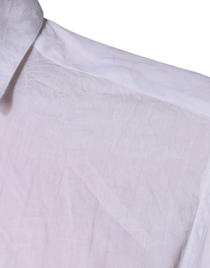 Dolce &amp; Gabbana – Slim Fit – Weißes Herrenhemd aus Baumwolle