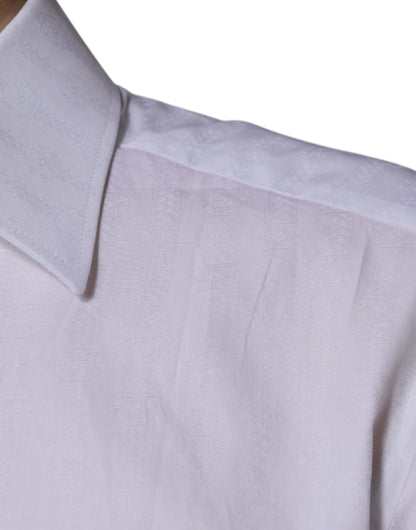 Dolce &amp; Gabbana – Slim Fit – Formelles GOLD-Hemd aus weißer Baumwolle