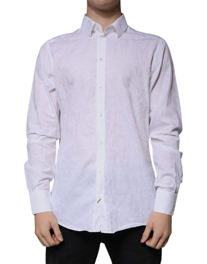 Dolce &amp; Gabbana Weißes Slim Fit-Herrenhemd MARTINI aus Baumwolle