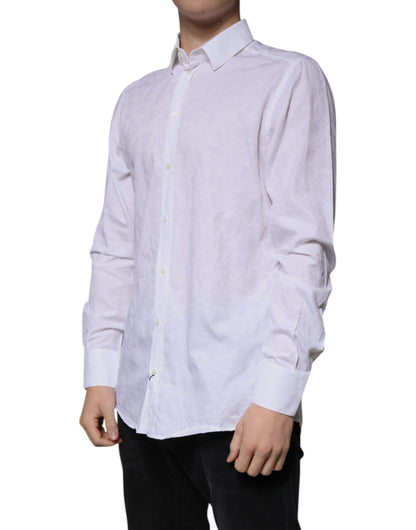 Dolce &amp; Gabbana Weißes Slim Fit-Herrenhemd MARTINI aus Baumwolle